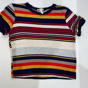 Gaze juniors striped short sleeve top size small